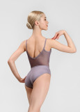 BEATRIX camisole leotard by Grand Prix nylon+spandex, iris, L