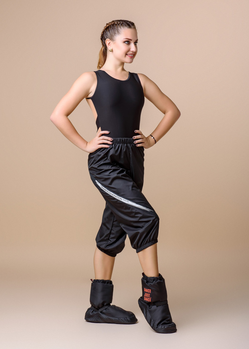 Short Pants with Sauna Effect Grand Prix SAUNA 3/4 100%polyester, black, Dance generation, 158cm