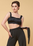 IZUMI crop top by Grand Prix polyamide micro, black, 158cm