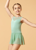 BRITTANY tank leotard with skirt by Grand Prix polyamide micro+mesh, mint, 116cm