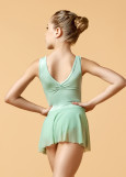 BRITTANY tank leotard with skirt by Grand Prix polyamide micro+mesh, mint, 116cm