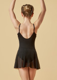 Camisole leotard BONNIE, mesh skirt 90%cotton, 10%elastane, black, 116cm