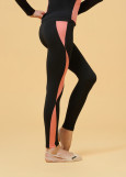 DJANA leggings by Grand Prix polyamide micro, black+coral, 134cm