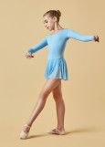 DOMENICA long sleeve leotard with mesh skirt by Gr 90%cotton, 10%elastane, powder, 104cm