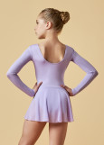 DOMENICA long sleeve leotard with mesh skirt by Gr 90%cotton, 10%elastane, light lilac, 116cm