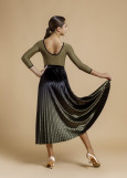 Standart skirt VALENCIA 95%polyester, 5%elastane, black+khaki, 146cm