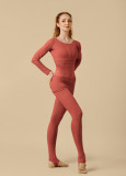 NADINE warm-up leggings by Grand Prix rayon rib knit, dusty rose, L