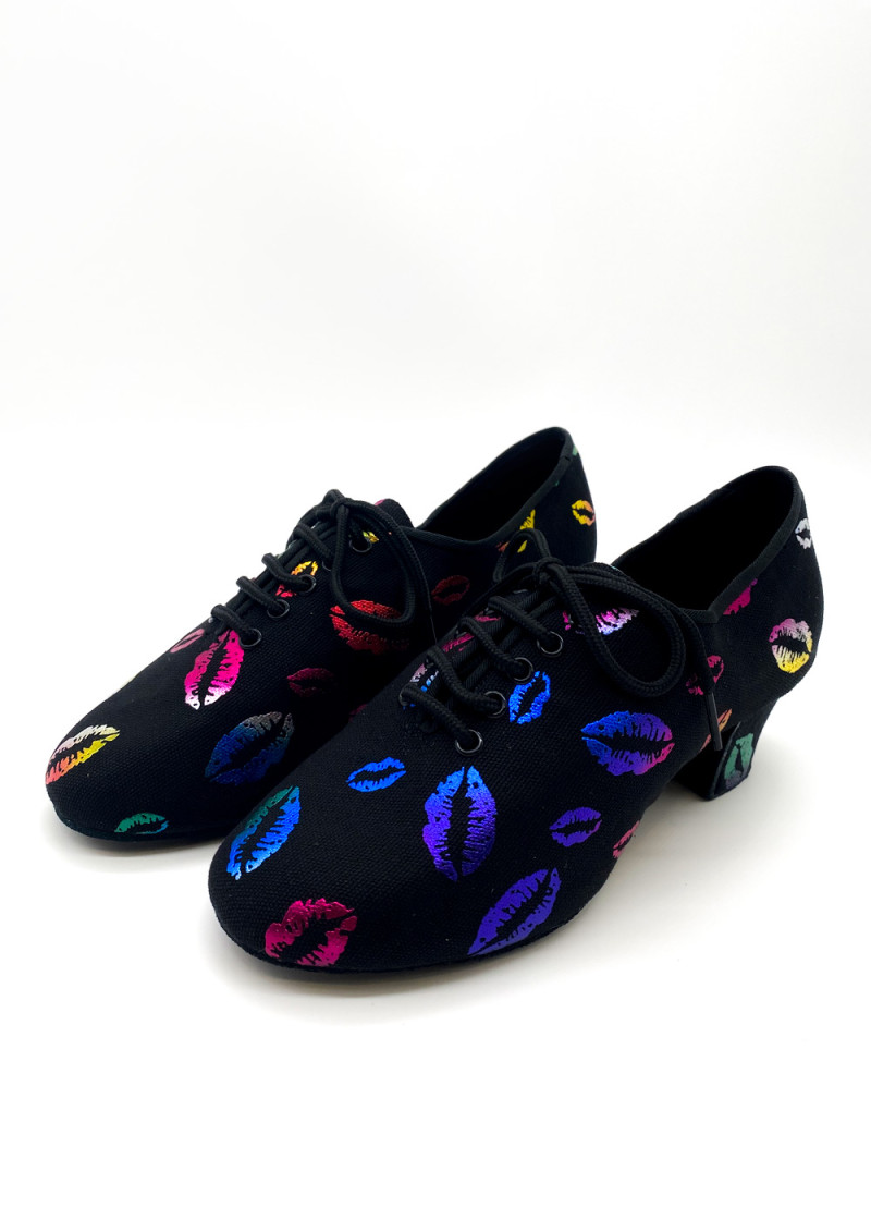 Teaching & Practice Shoes Grand Prix CAYENNA LIPS oxford textile, Rainbow Lips, 38