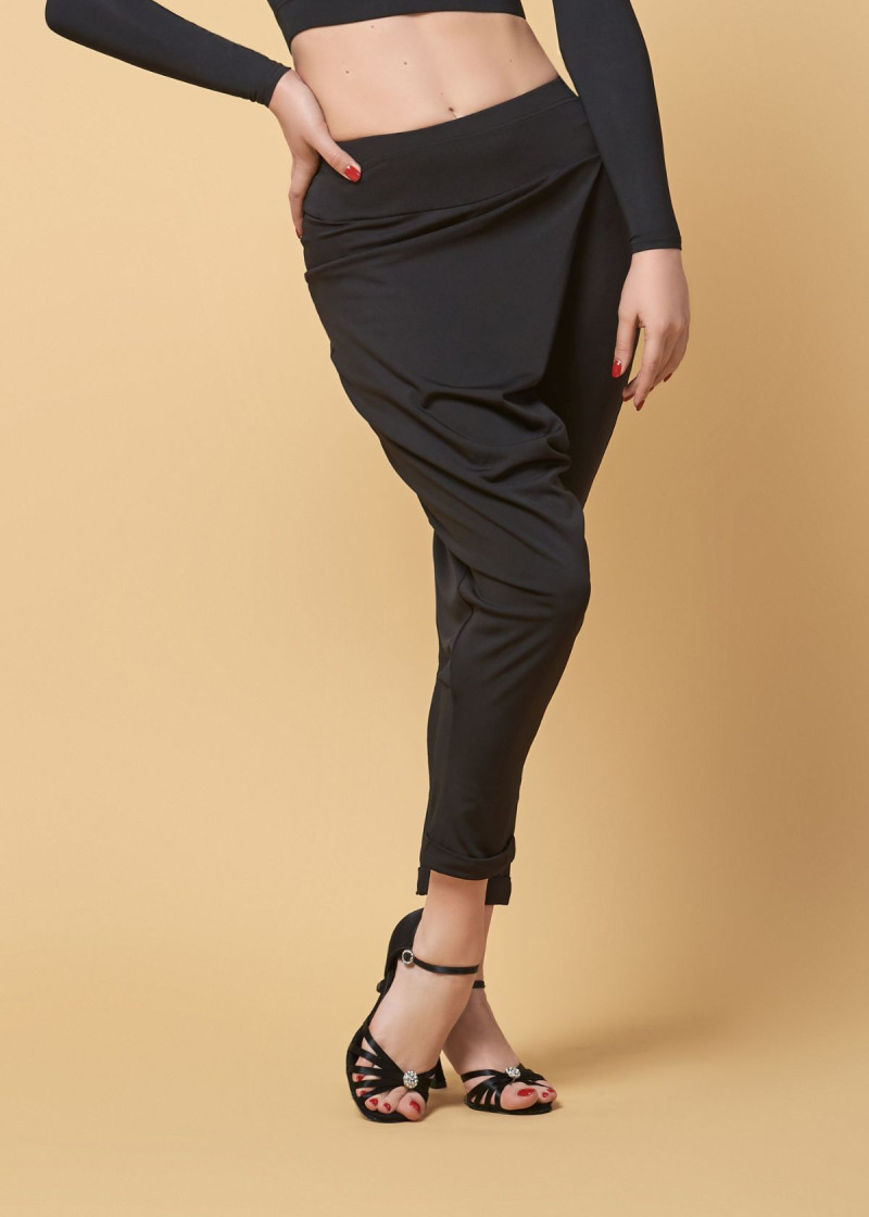 Pants LORI crepe stretch, black, L