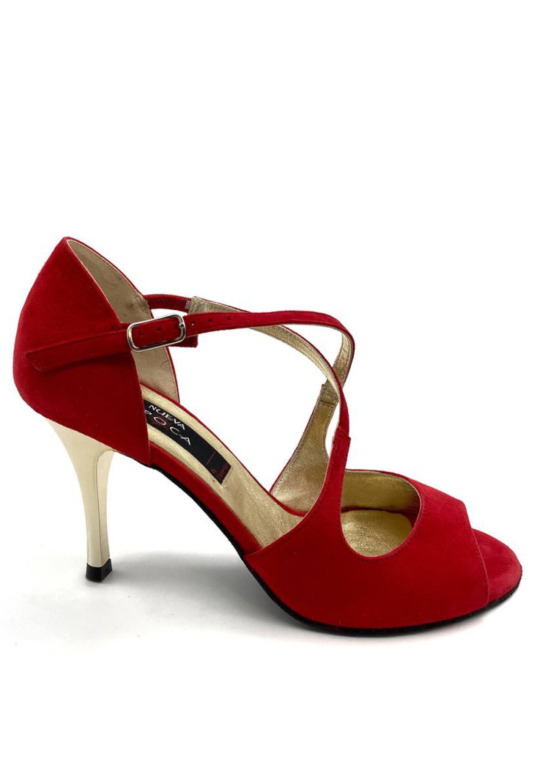 Tango shoes FLAVIA suede, Red, 8 cm, 6,5