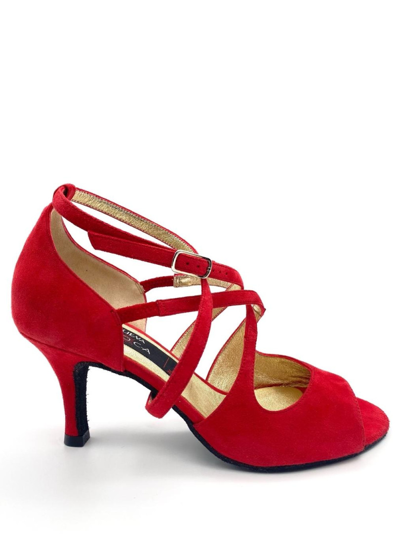 Tango shoes RIANA suede, red, 7 cm, 5,5