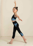 SIENNA capri leggings by Grand Prix polyamide micro, black+blue, 146cm