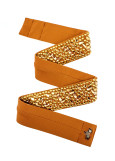 Elastic Belt with Crystals by Grand Prix Jill polyamide micro, dark tan, Lt Colorado Topaz, M-L