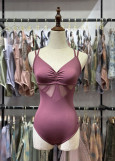 BELINDA camisole leotard by Grand Prix nylon+spandex, plum perfect, L