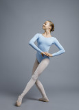 DALILA long sleeve leotard by Grand Prix 90%cotton, 10%elastane, powder, 122cm