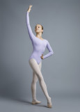 DALILA long sleeve leotard by Grand Prix 90%cotton, 10%elastane, light lilac, 140cm