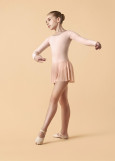 DOMENICA long sleeve leotard with mesh skirt by Gr 90%cotton, 10%elastane, ballet pink, 122cm