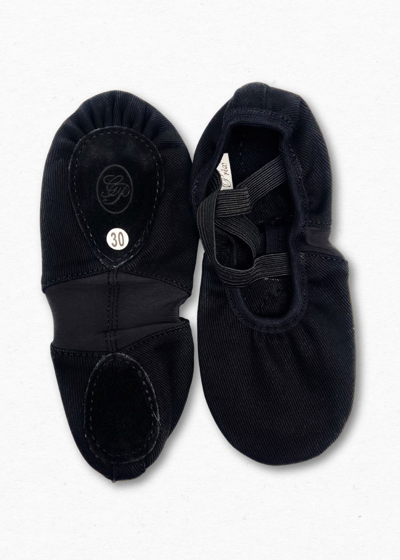 Kid's Stretch Ballet Slippers Grand Prix ATTITUDE stretch canvas, black, 28