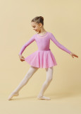 FLAKE long sleeve leotard by Grand Prix polyamide micro+flocked mesh, lavender, 152cm