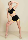 FRANKA shorts by Grand Prix polyamide micro, black+yellow, S