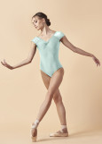 KAMILA short raglan sleeve leotard by Grand Prix polyamide micro+mesh, mint, L