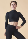 FABI crop sleeve (3/4) top by Grand Priх polyamide micro, black, S