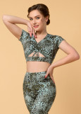 MALIA short sleeve top by Grand Priх polyamide, menthol, XL