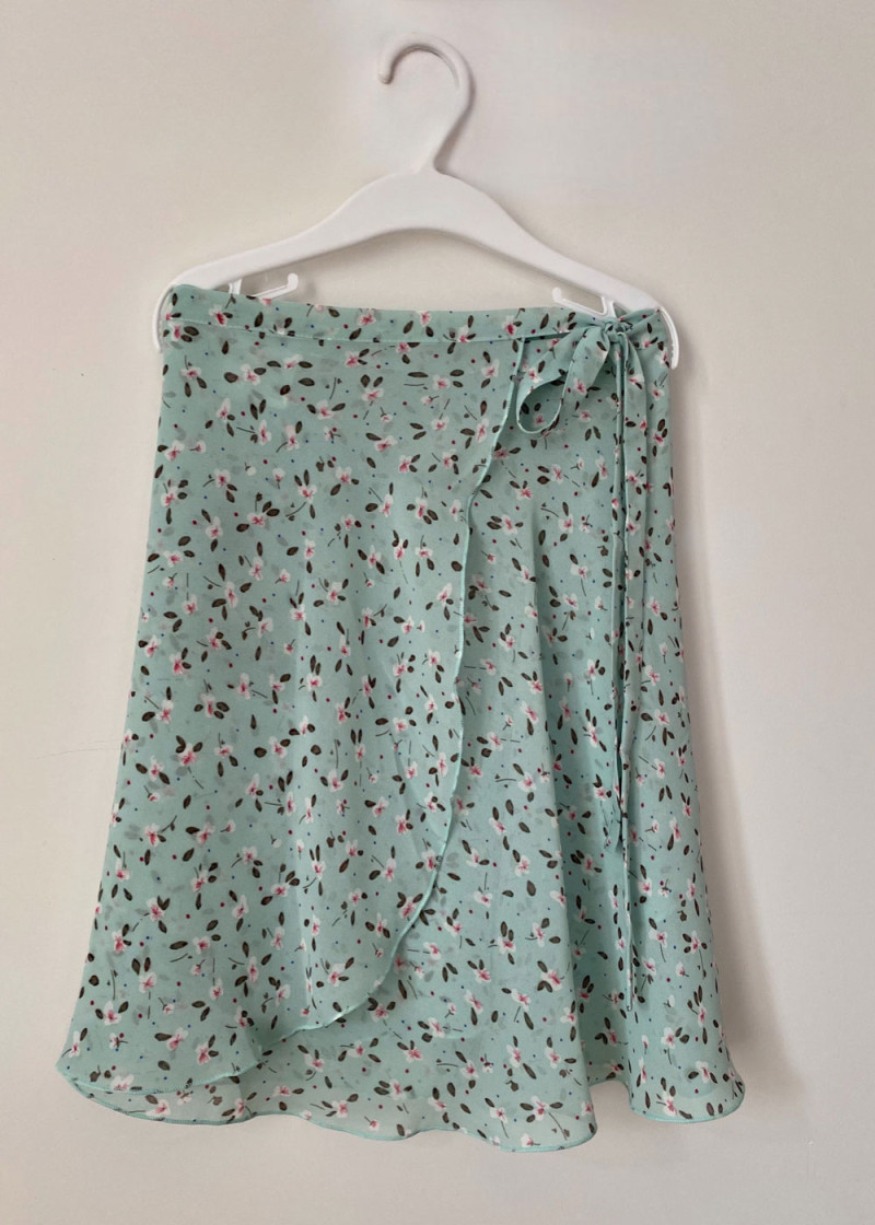 ORIELLA FLORAL wrap chiffon ballet skirt by Grand chiffon, floral mint, S(40cm)