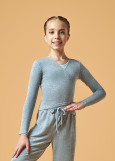 STASSI JUNIOR top by Grand Prix melange jersey, light blue, 140-146cm