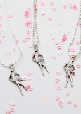 Gymnast pendant necklace metal, silver, 42cm