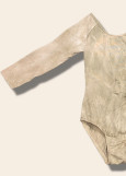 STEPHANIA raglan long sleeve leotard by Grand Prix 90%viscose, 10%elastane, sand dune, S