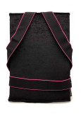 Back pillow for stretching foam rubber+velur, black+fuchsia