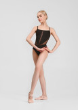 BEATRIX camisole leotard by Grand Prix nylon+spandex, black, L