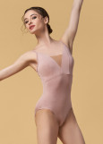 BRIELLE camisole leotard by Grand Prix polyamide micro+mesh, coral almond, XS