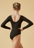 DALILA long sleeve leotard by Grand Prix 90%cotton, 10%elastane, black, 140cm