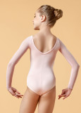 DANNA long raglan sleeve leotard by Grand Prix polyamide micro+mesh, pink, 116cm