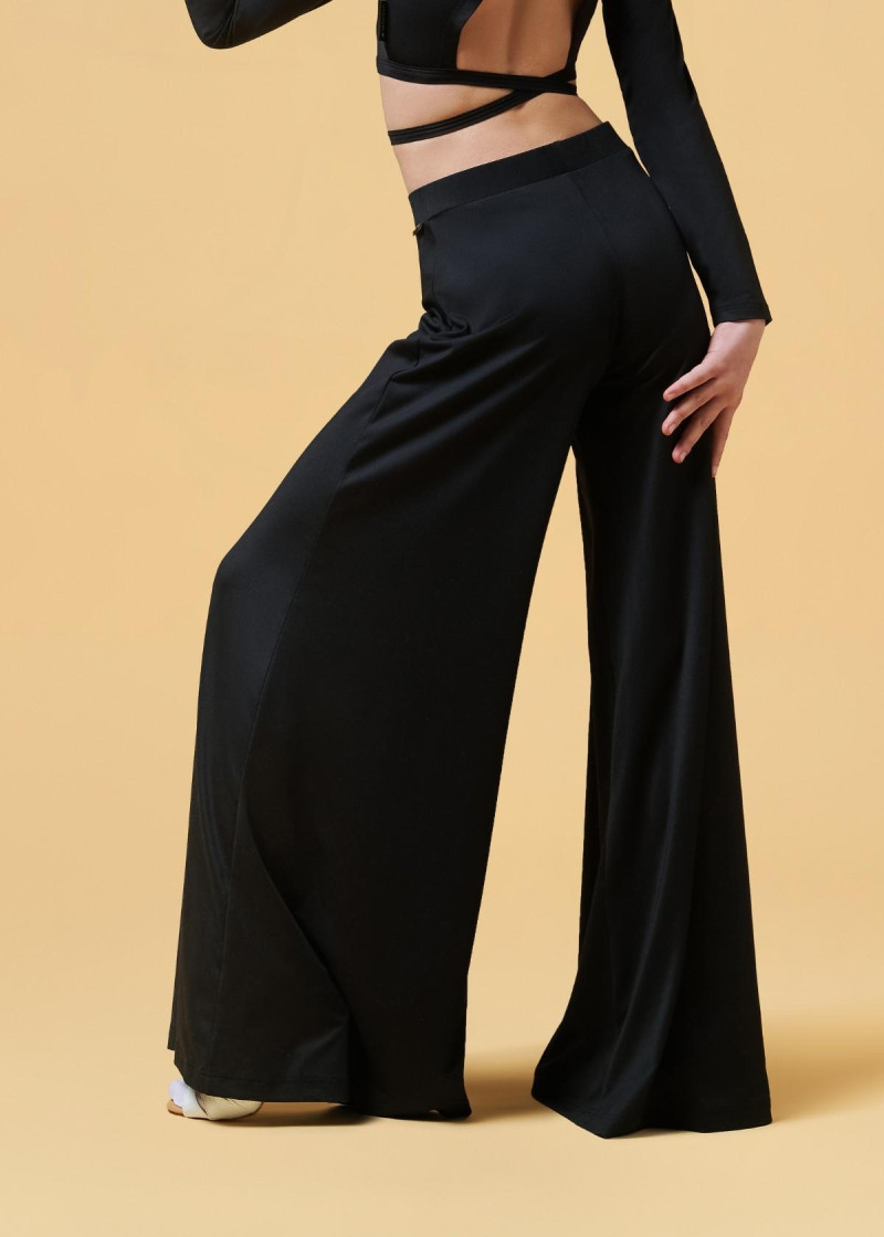 BOLD wide ballroom pants by Grand Prix polyamide micro, black, 134cm