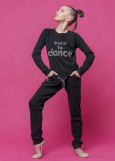 Tracksuit OLIMPIC "Born to Dance" 90%cotton, 10%elastane, black, 168cm(15-16 years)