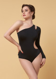 KENDRA one-shoulder leotard by Grand Prix polyamide micro, black, XS