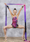 Gymnastics leotard ROSALI.D 90%polyamide, 10%elastane, black, 140см