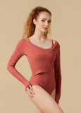 RENE warm-up body by Grand Prix rayon rib knit, dusty rose, S