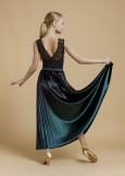 Standart skirt VALENCIA 95%polyester, 5%elastane, black+dark green, 140cm