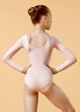 STEPHANIA long raglan sleeve leotard by Grand Prix polyamide micro, pink, 116cm