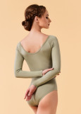 STEPHANIA long raglan sleeve leotard by Grand Prix polyamide micro, pistachio, S