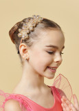 Headband with rhinestones Flowers nude