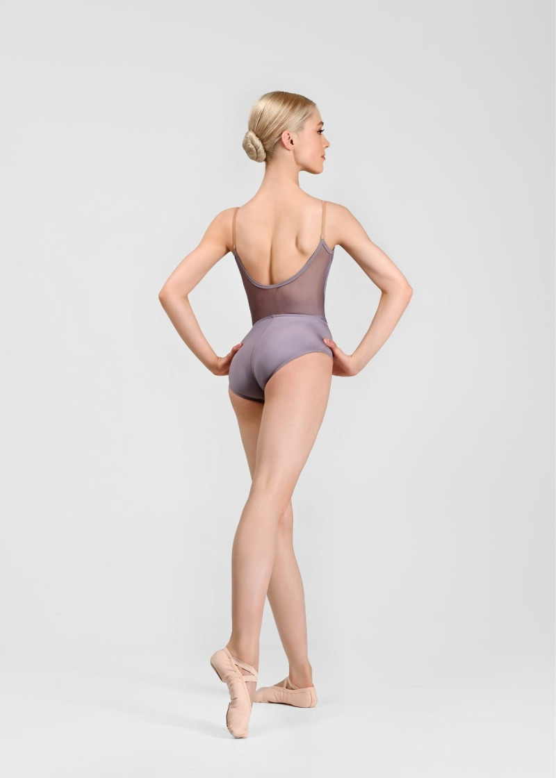 BRIALLINE camisole leotard by Grand Prix nylon+spandex, iris, L