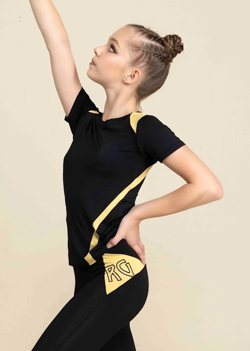 ARIANA T-shirt by Grand Prix polyamide micro, black+yellow, 134cm