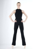 Pants ESTHER, flare 90%cotton, 10%elastane, black, XS