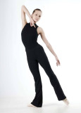 Pants ESTHER, flare 90%cotton, 10%elastane, black, XS