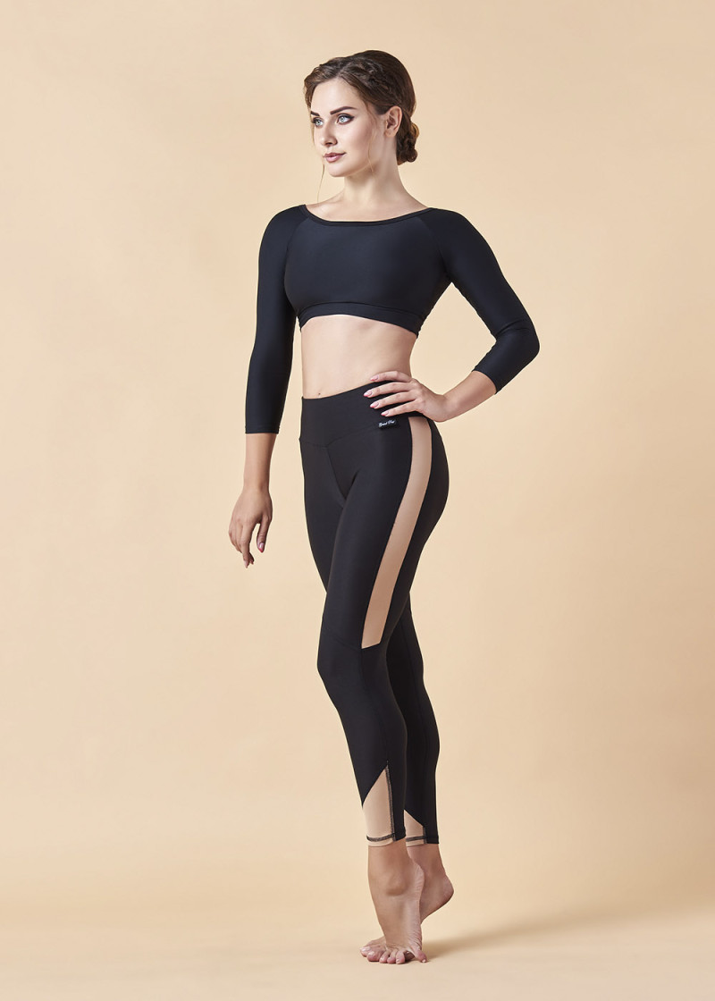 JUMP leggings by Grand Prix polyamide micro, black+nude, XS